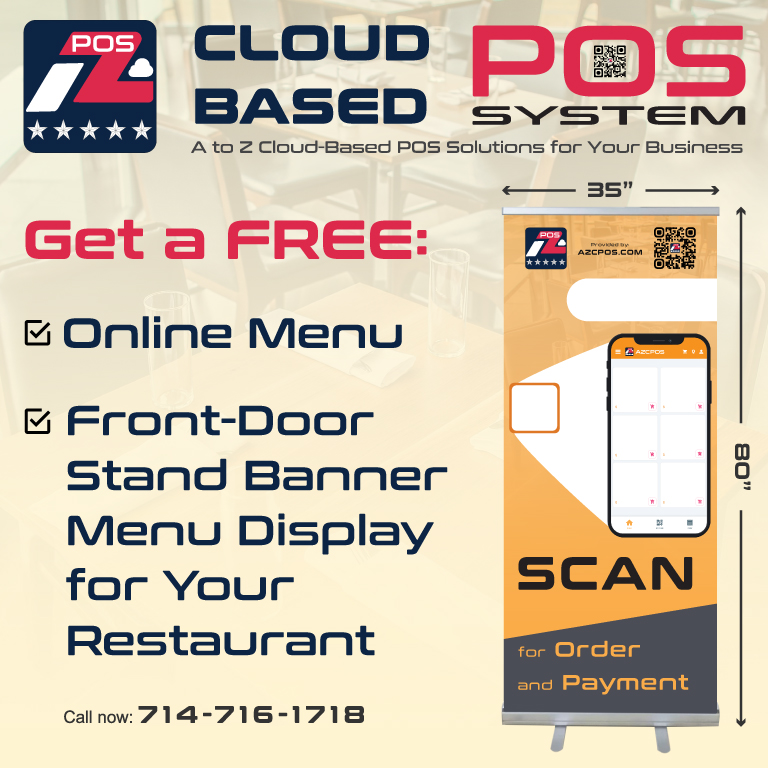 Get a FREE Online Menu and Front Door: Stand Banner Menu Display for Your Restaurant